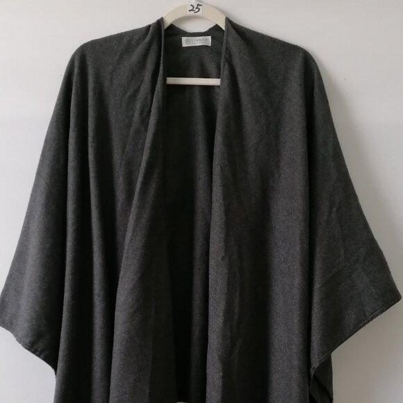 Janice Apparel Womens Charcoal Gray Pom Pom Open Front Cardigan Size OS - Picture 3 of 5